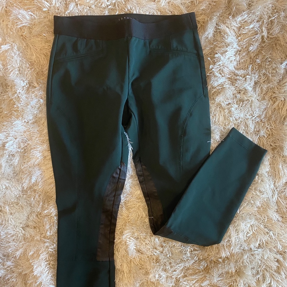 Theory Leather Accent Riding Leggings
